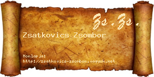 Zsatkovics Zsombor névjegykártya